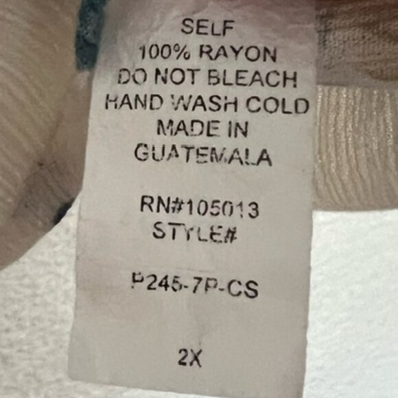 Andree by Unit Womens Floral Print V-neck 3/4 Sleeve Top, Plus Size 2X - Picture 4 of 4